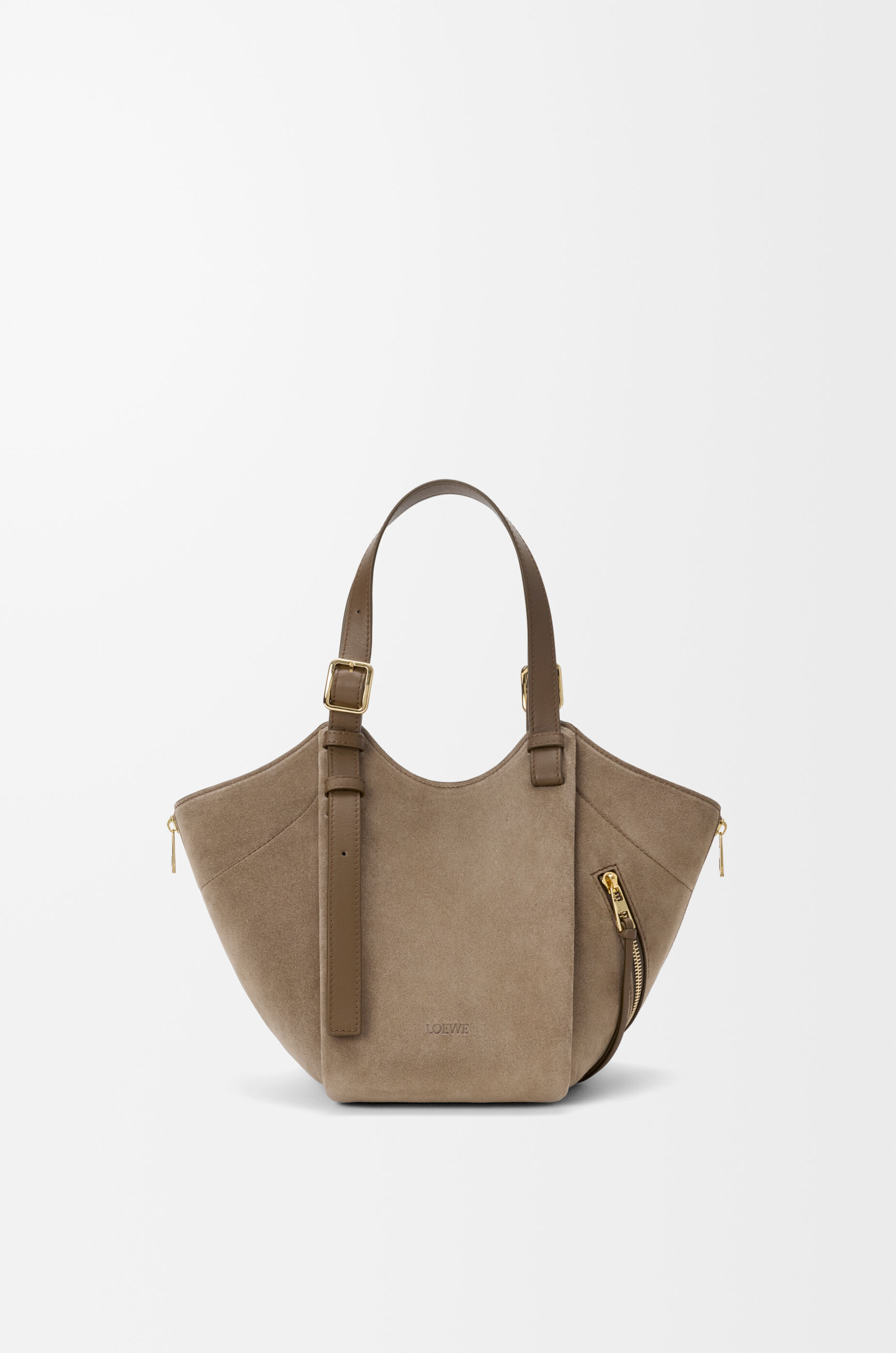 Hammock Flip bag in suede ブラウン - ロエベ 日本 公式サイト