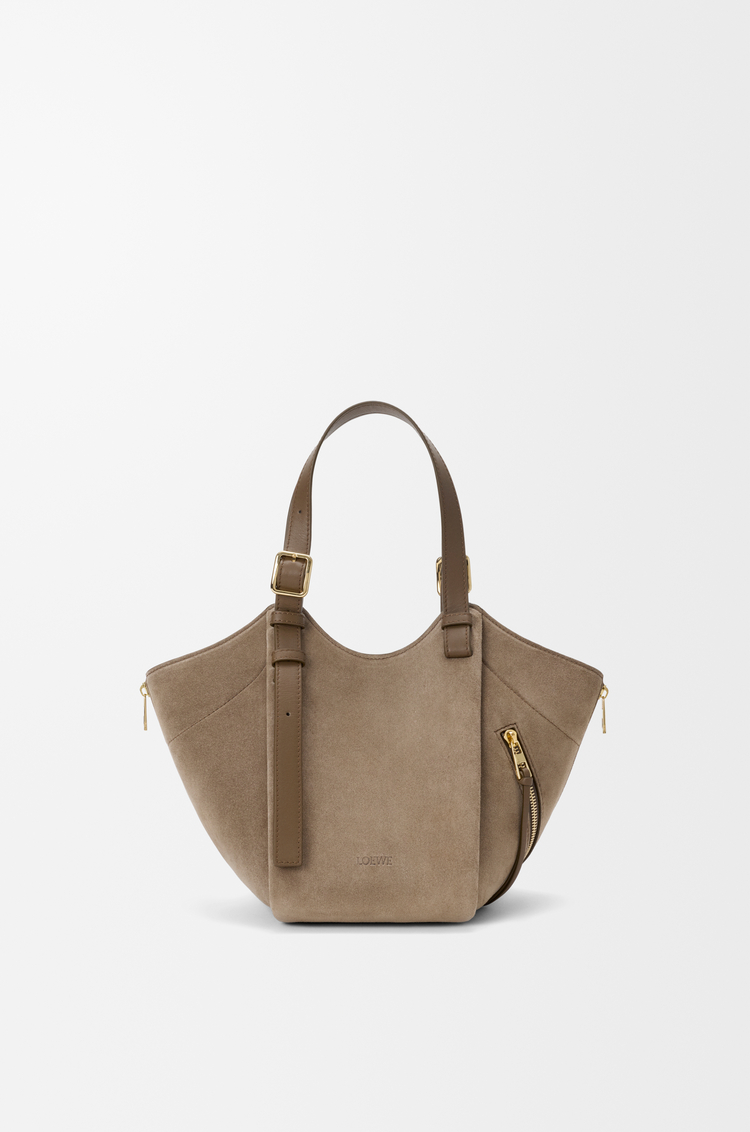 LOEWE Hammock Flip bag in suede Brownish Green