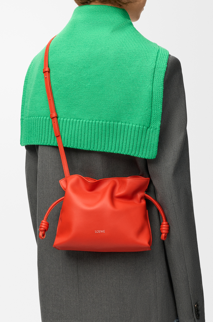 LOEWE Mini Flamenco clutch in nappa calfskin Sunrise Orange