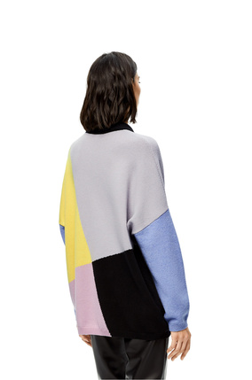 LOEWE Graphic polo collar sweater in wool Grey/Yellow plp_rd