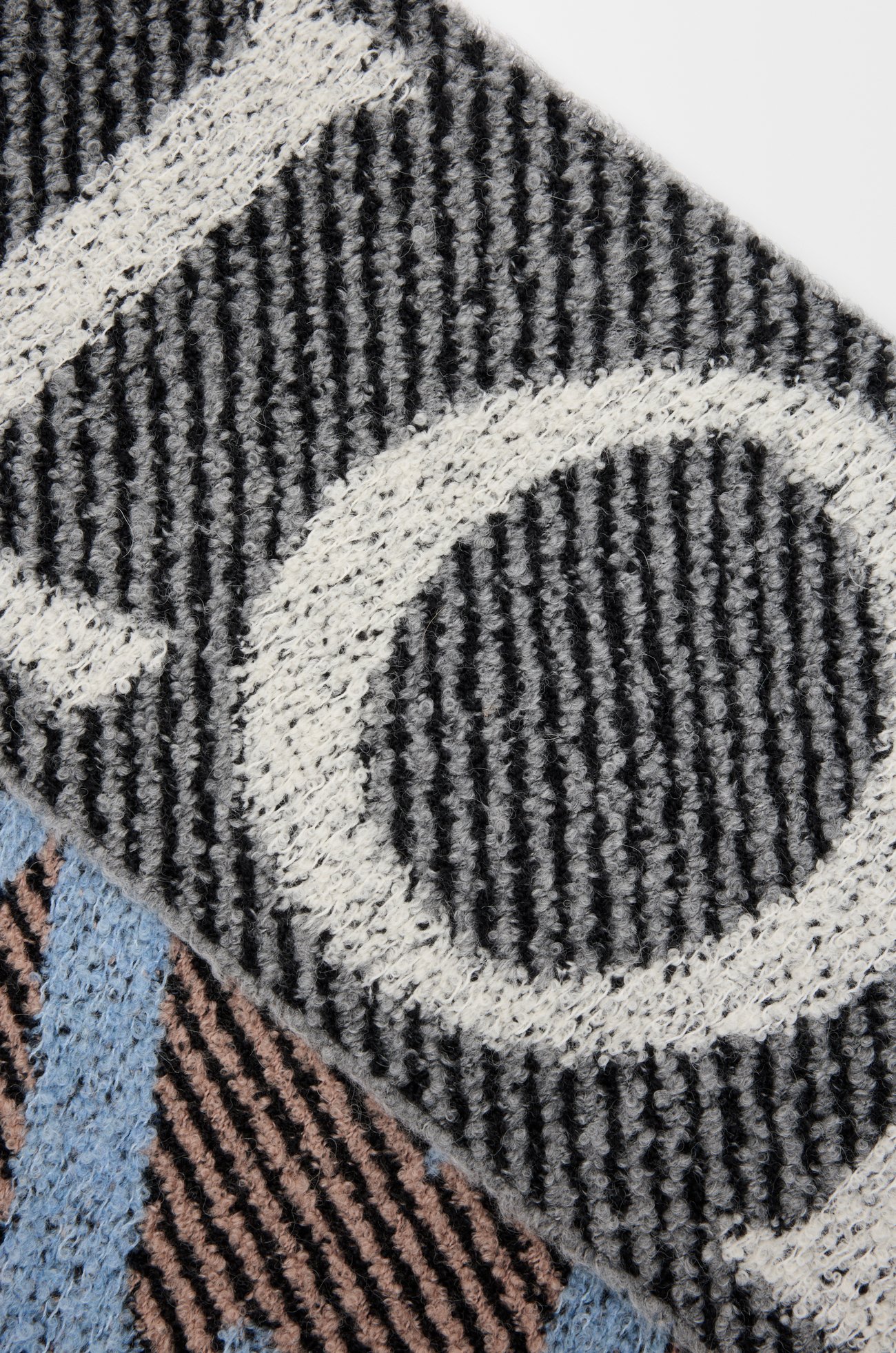 LOEWE Scarf in alpaca and wool blend Light Blue/White