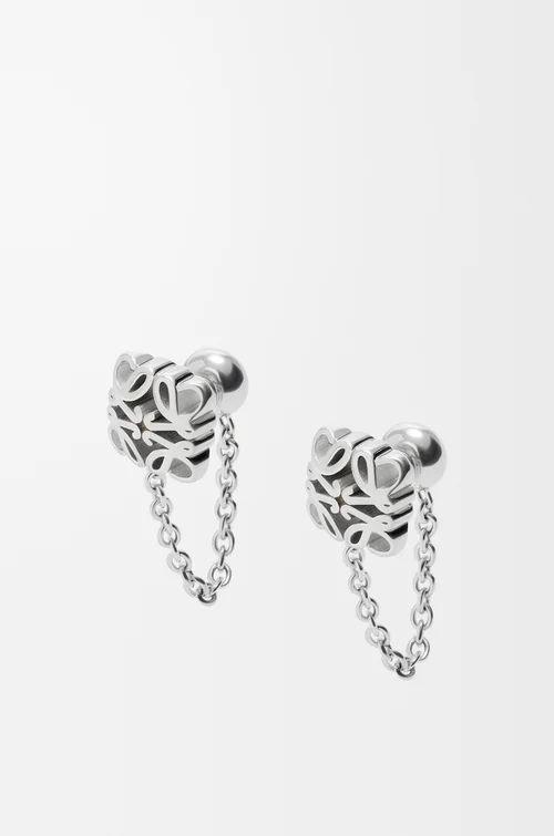 LOEWE Anagram Bombé chain earrings in sterling silver Silver