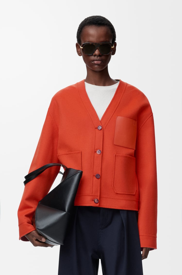 LOEWE Cárdigan en lana y cashmere Caqui/Naranja