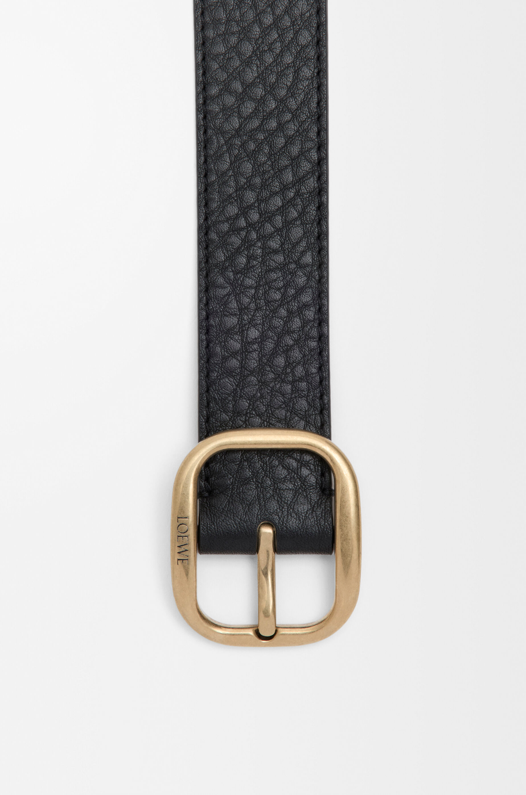 Rounded soft belt in supple grained calfskin Black - LOEWE USA