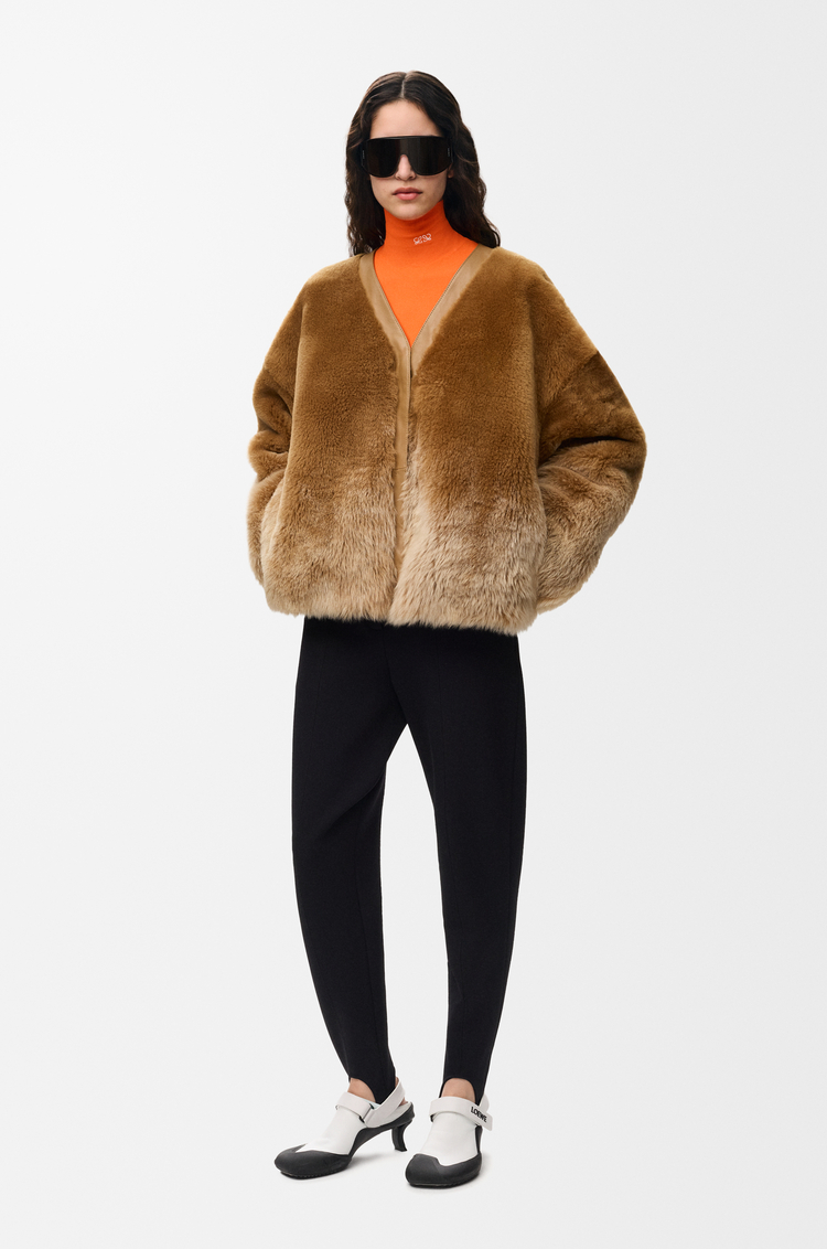 LOEWE Cárdigan en lana de oveja Camel