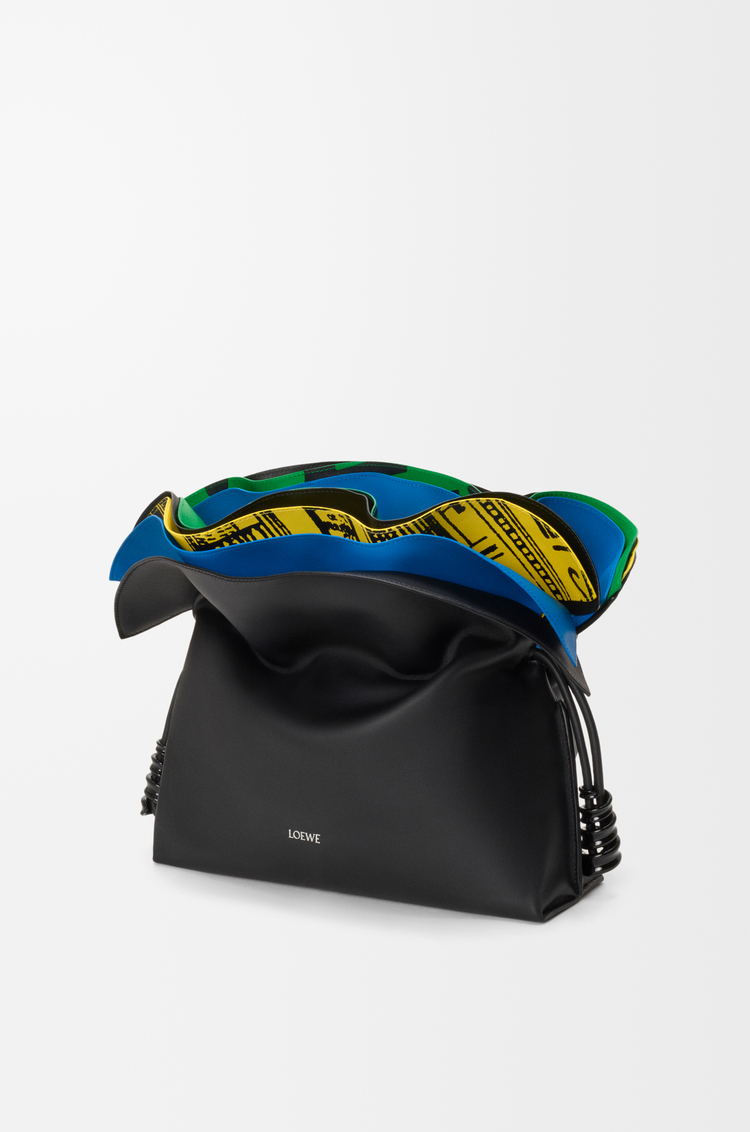 LOEWE Millefeuille Flamenco clutch moyen en cuir de veau nappa Noir