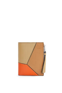 LOEWE Puzzle compact wallet in classic calfskin Warm Desert/Orange