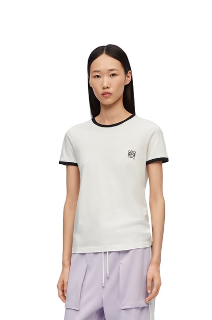 LOEWE Camiseta de corte ajustado en algodón Blanco/Negro plp_rd