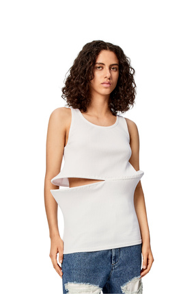 LOEWE Cut-out top in cotton White