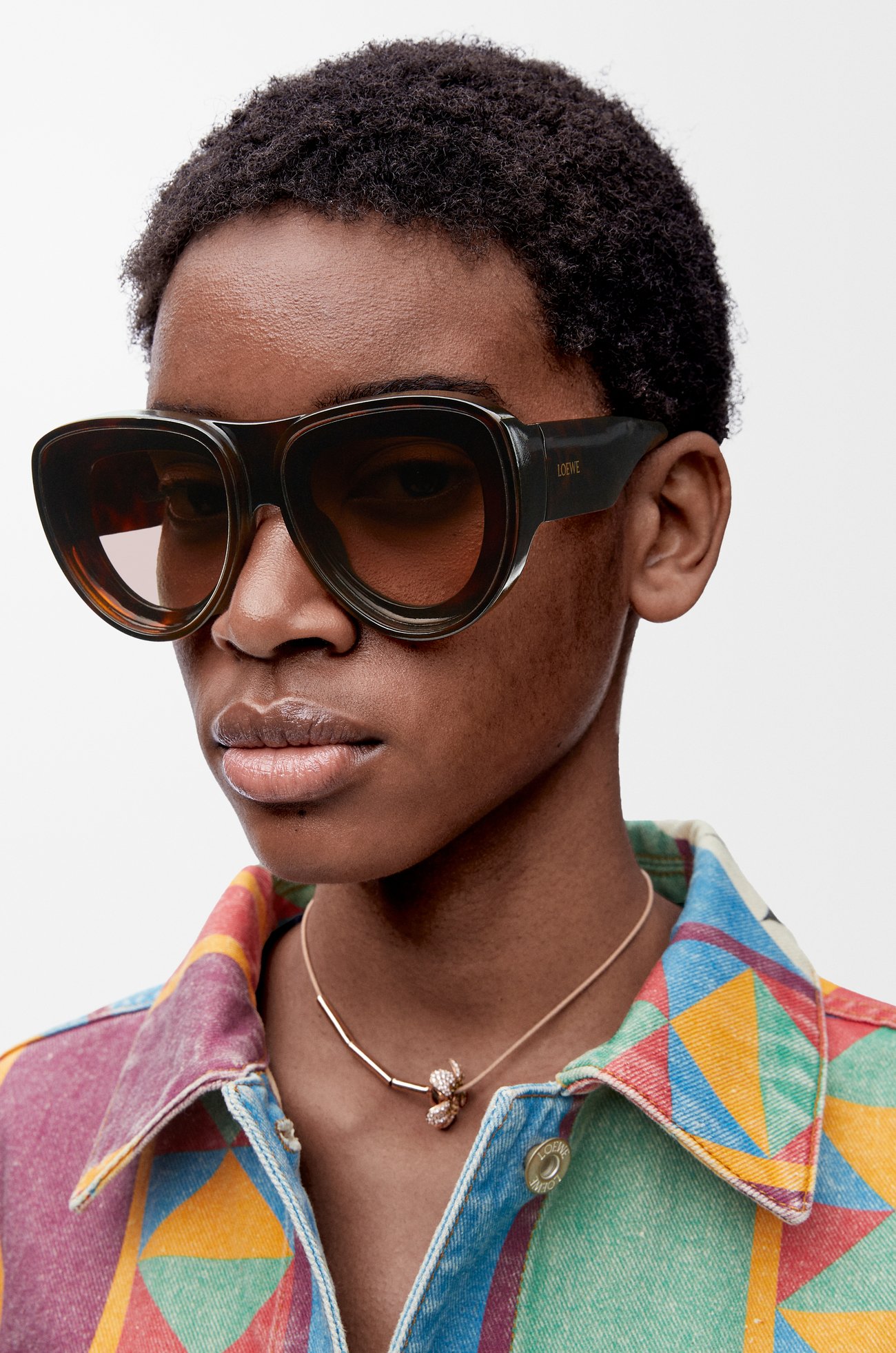LOEWE Front lenses aviatior sunglasses Havana