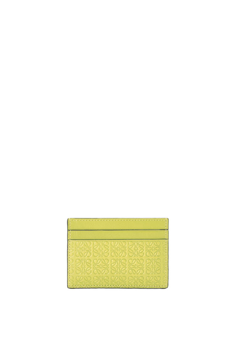 LOEWE Repeat plain cardholder in embossed silk calfskin Lime Yellow pdp_rd