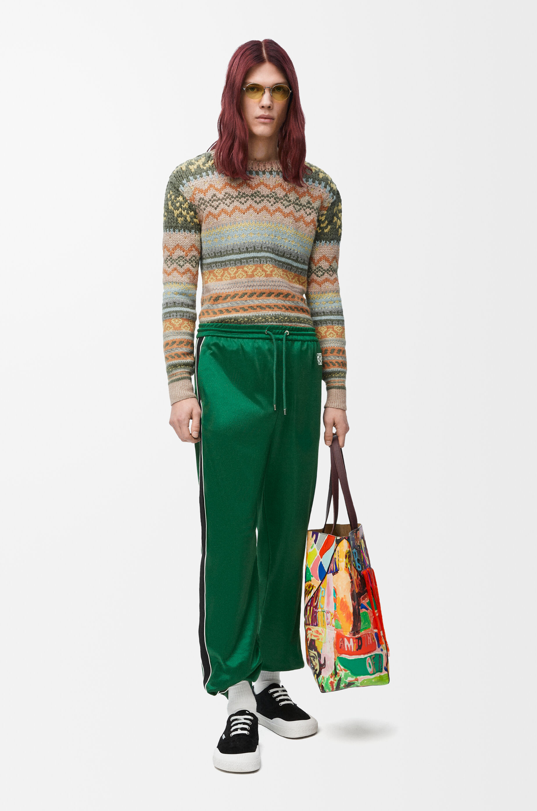 ロエベLOEWE カシミアシルクニットセーターグレーL 