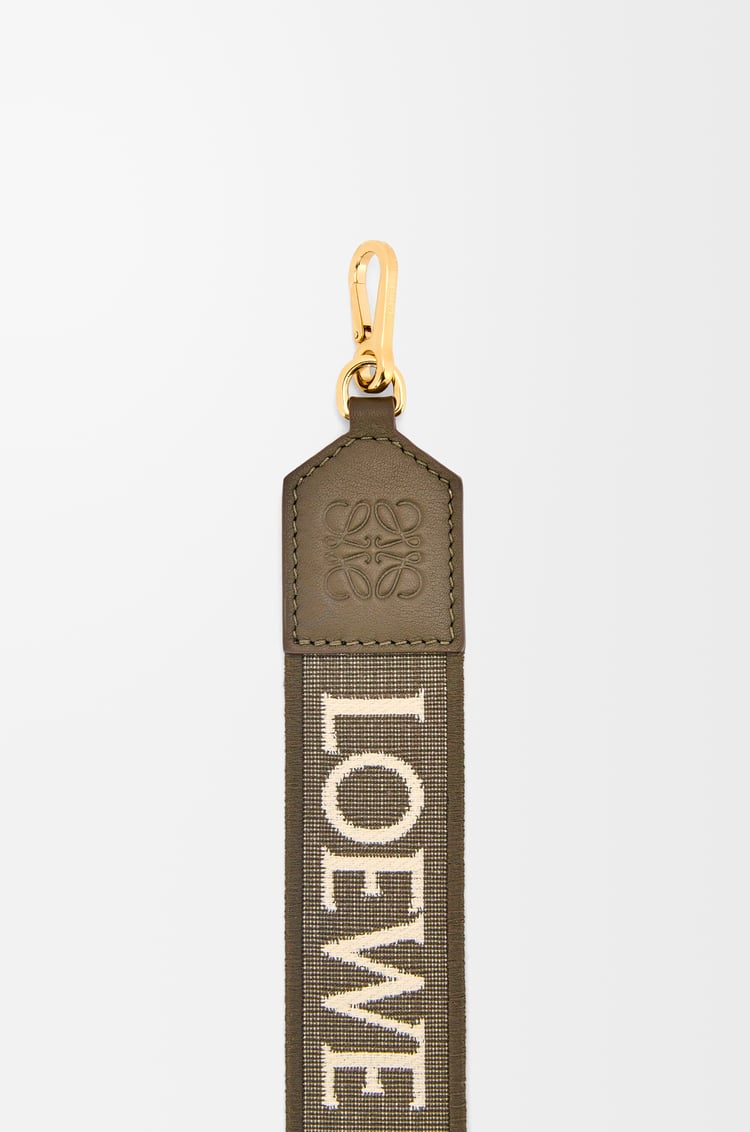 LOEWE Bandolera Anagram en jacquard y piel de ternera Verde Caqui Oscuro