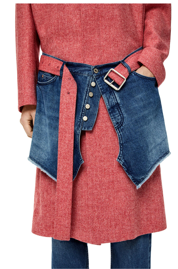 LOEWE Layered coat in wool and denim Pink