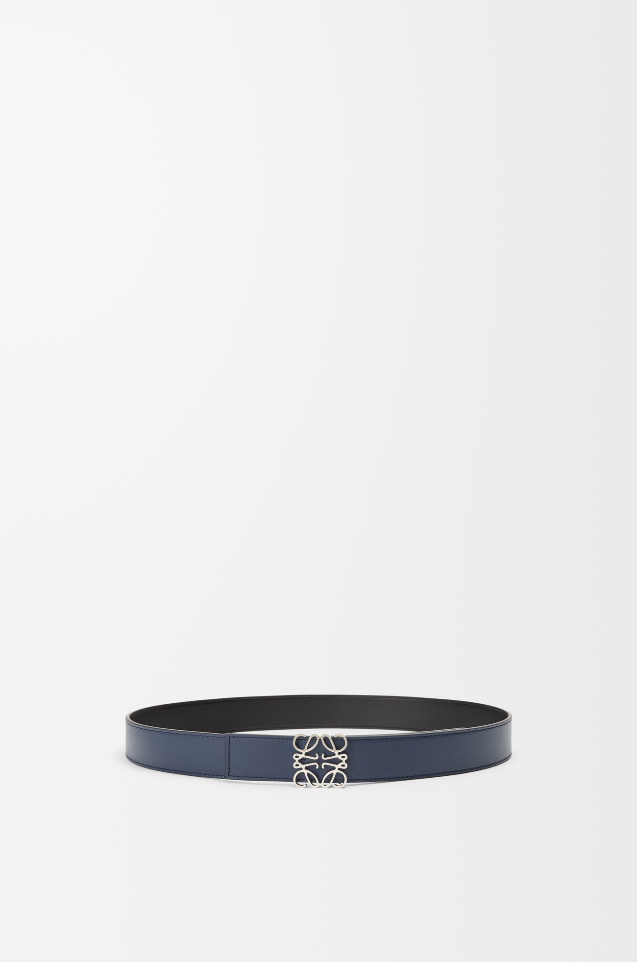 LOEWE Reversible Anagram belt in smooth calfskin Ocean/Black/Palladium