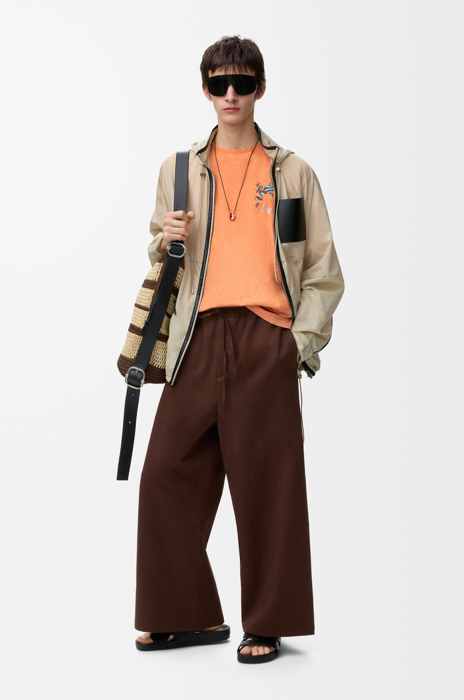 Loose fit T-shirt in cotton Orange - LOEWE USA Official Website