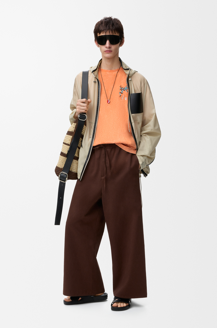 LOEWE Loose fit T-shirt in cotton Washed Orange