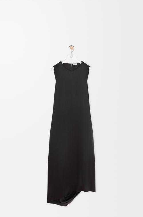 LOEWE Draped dress in silk Black plp_rd