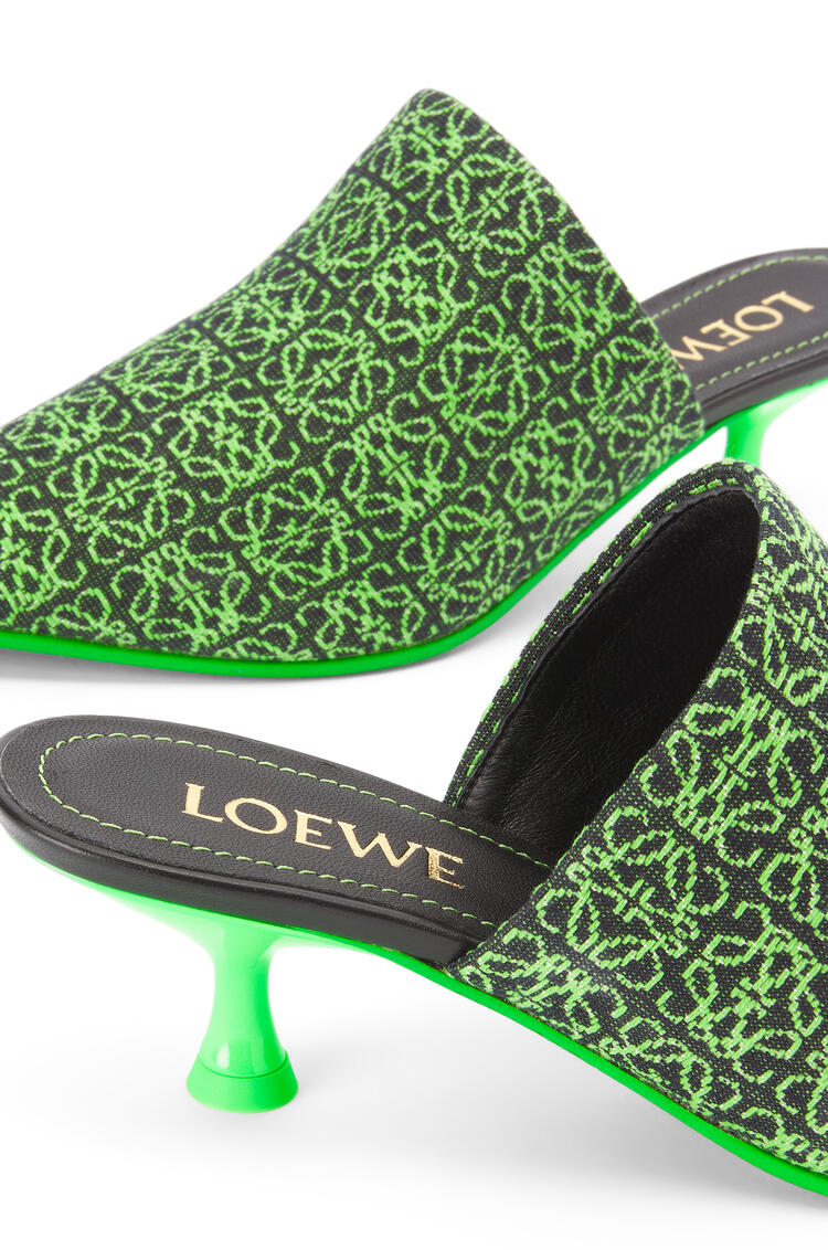 LOEWE Zapato de salón 50 en jacquard de Anagrama Negro/Verde Neon pdp_rd
