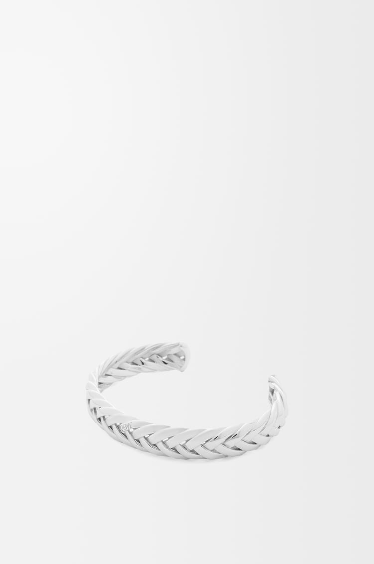 LOEWE Brazalete trenzado fino en plata de ley Plata