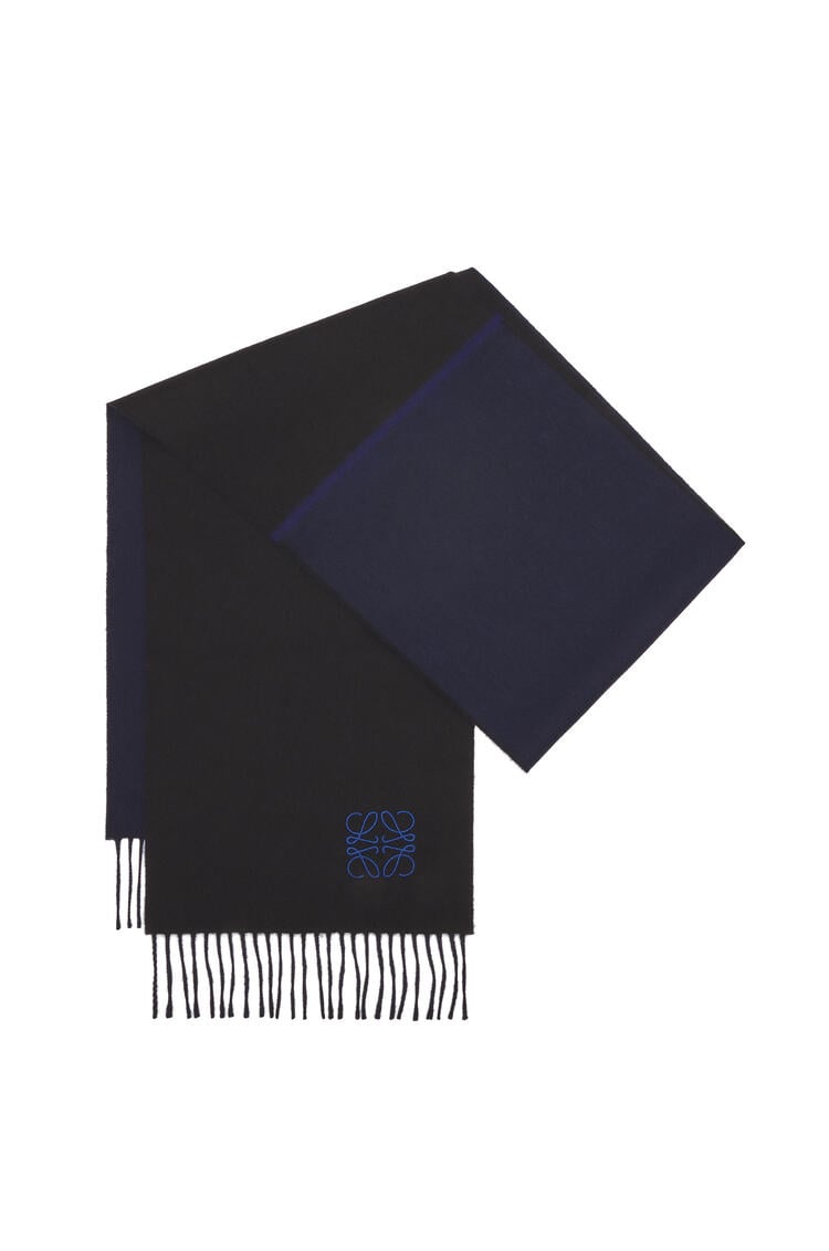 LOEWE Window scarf in wool and cashmere Black/Dark Navy pdp_rd