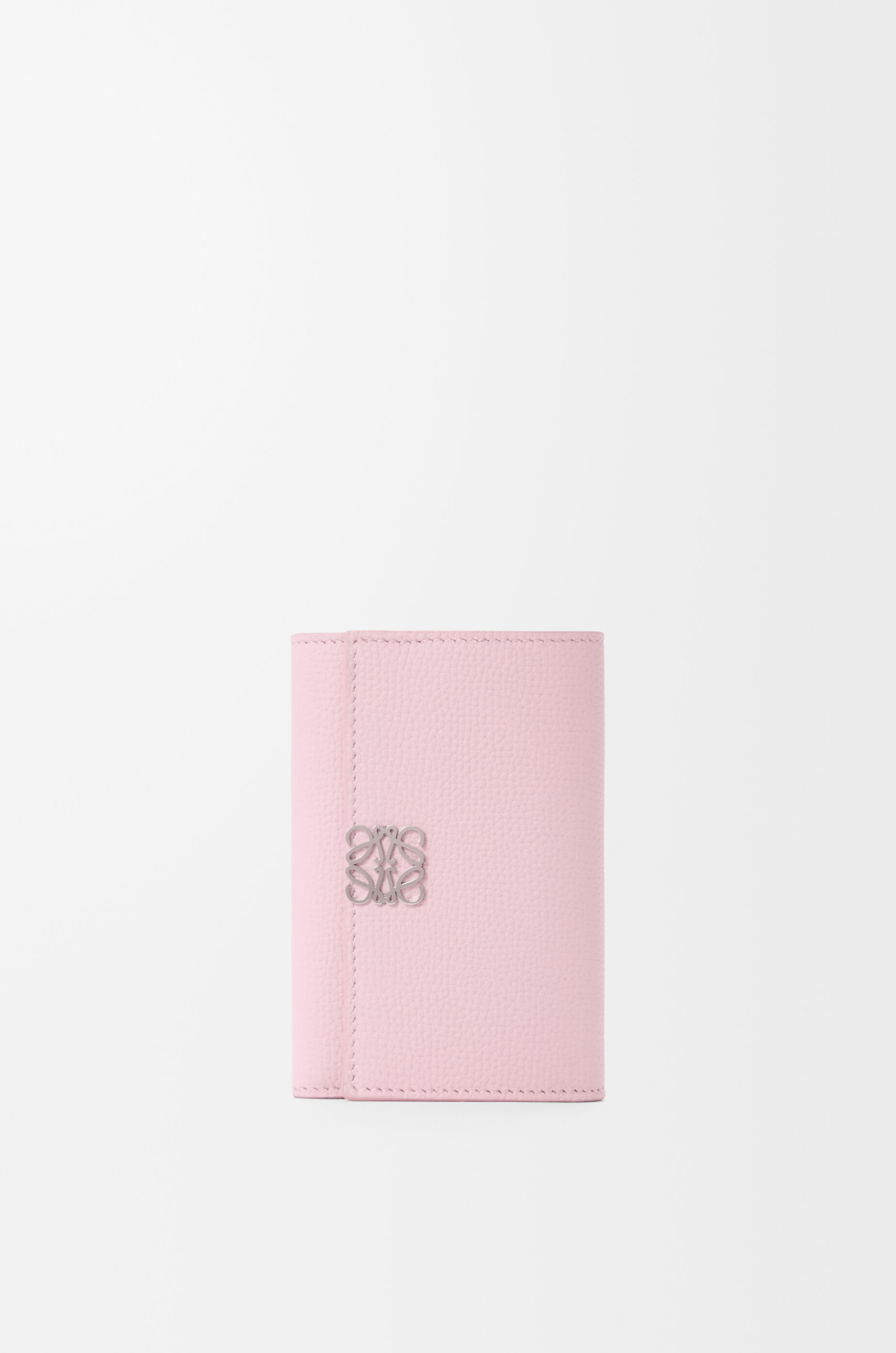 Anagram small vertical wallet in pebble grained calfskin Pink - LOEWE