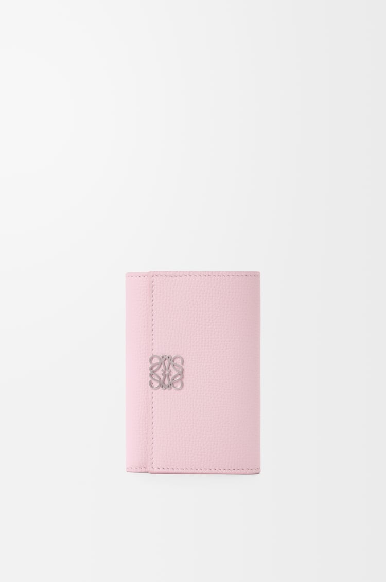 LOEWE Anagram small vertical wallet in pebble grained calfskin Blossom