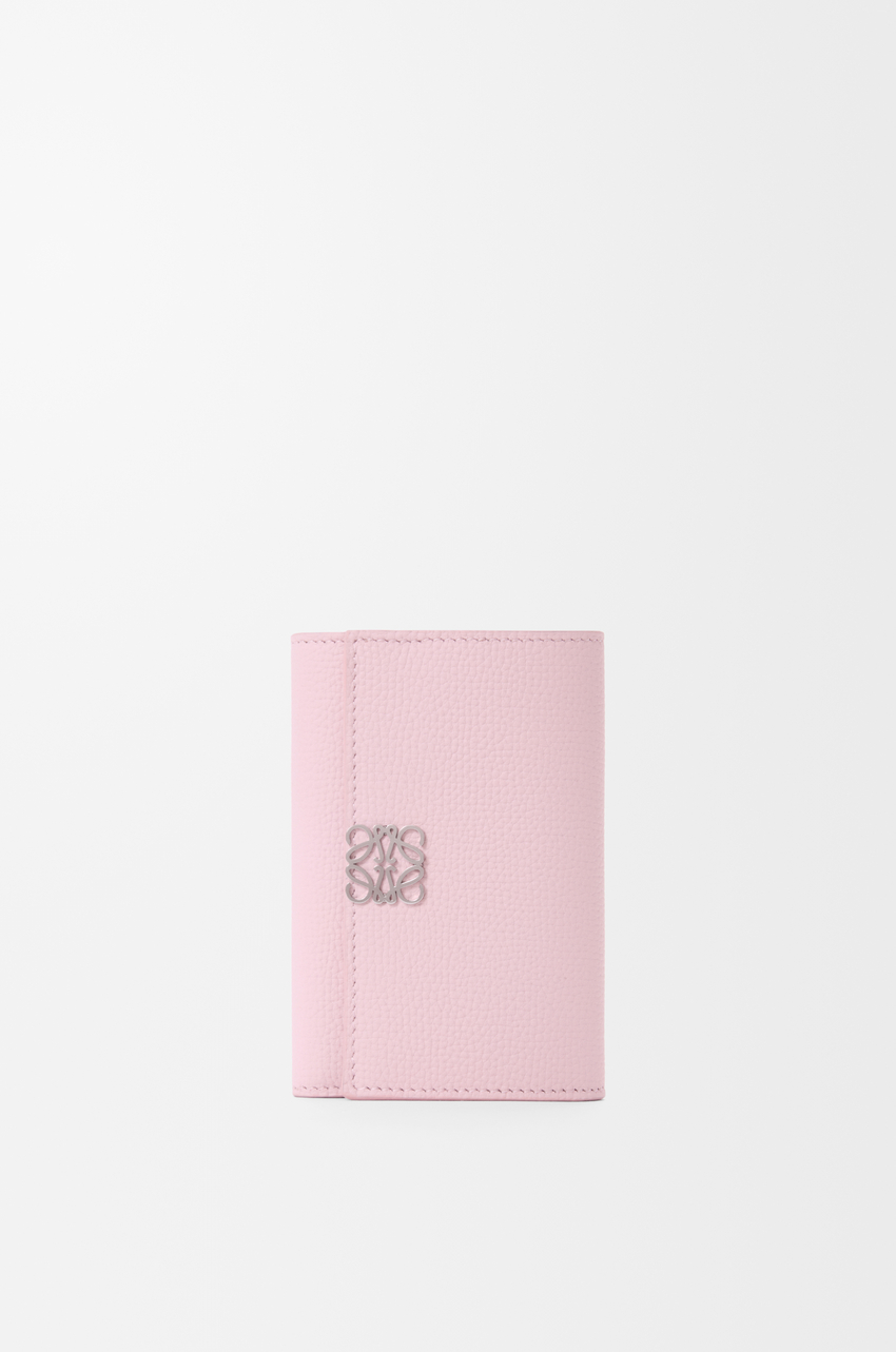 Anagram small vertical wallet in pebble grained calfskin