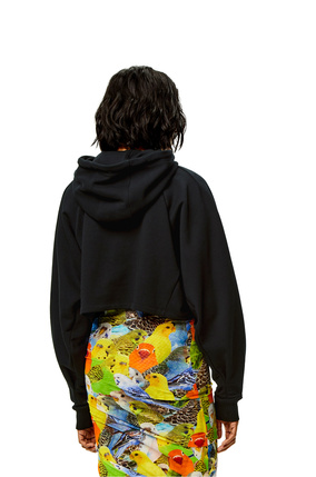 LOEWE Anagram cropped hoodie in cotton Black plp_rd