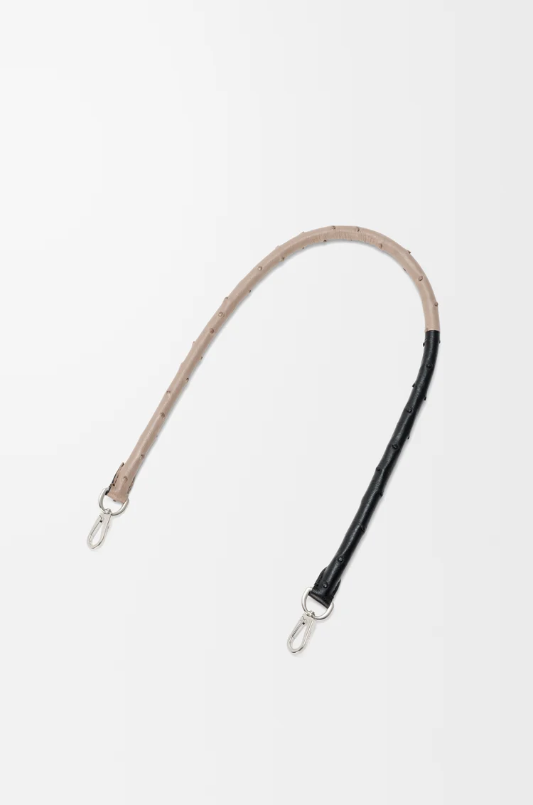 LOEWE Tracolla in pelle di struzzo Black/Taupe