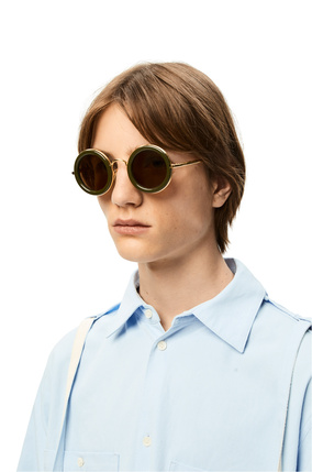 LOEWE Round sunglasses in acetate Khaki Green/Gold plp_rd