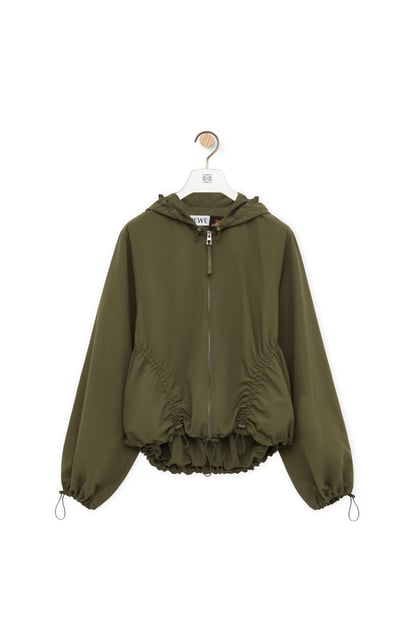 LOEWE Hooded jacket in technical shell  Olive Green