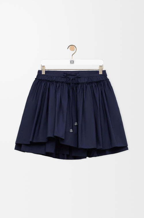LOEWE Mini Skirt in cotton Navy Blue