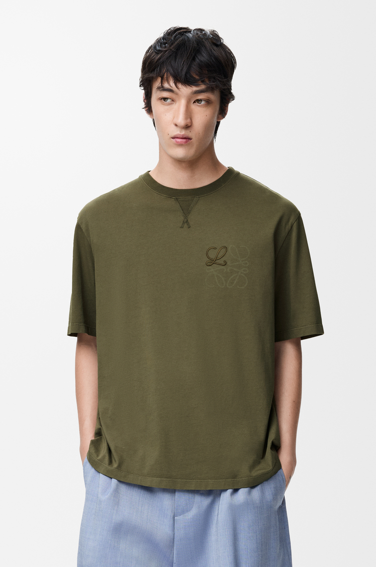 LOEWE 棉质宽松版型 T 恤 卡其绿色