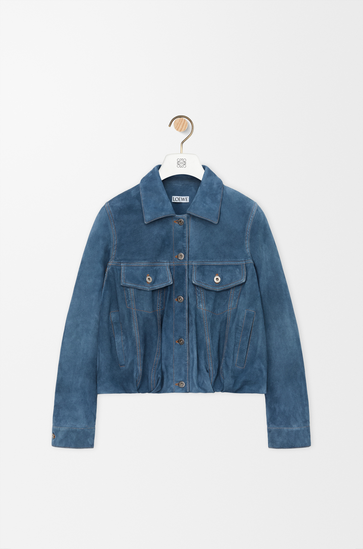 LOEWE Jacket in suede goatskin Blue