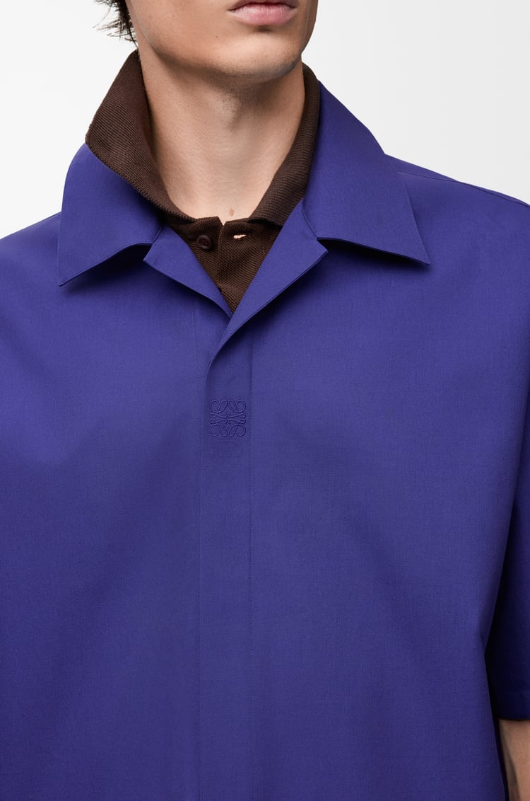 LOEWE Short sleeve shirt in cotton Indigo Blue