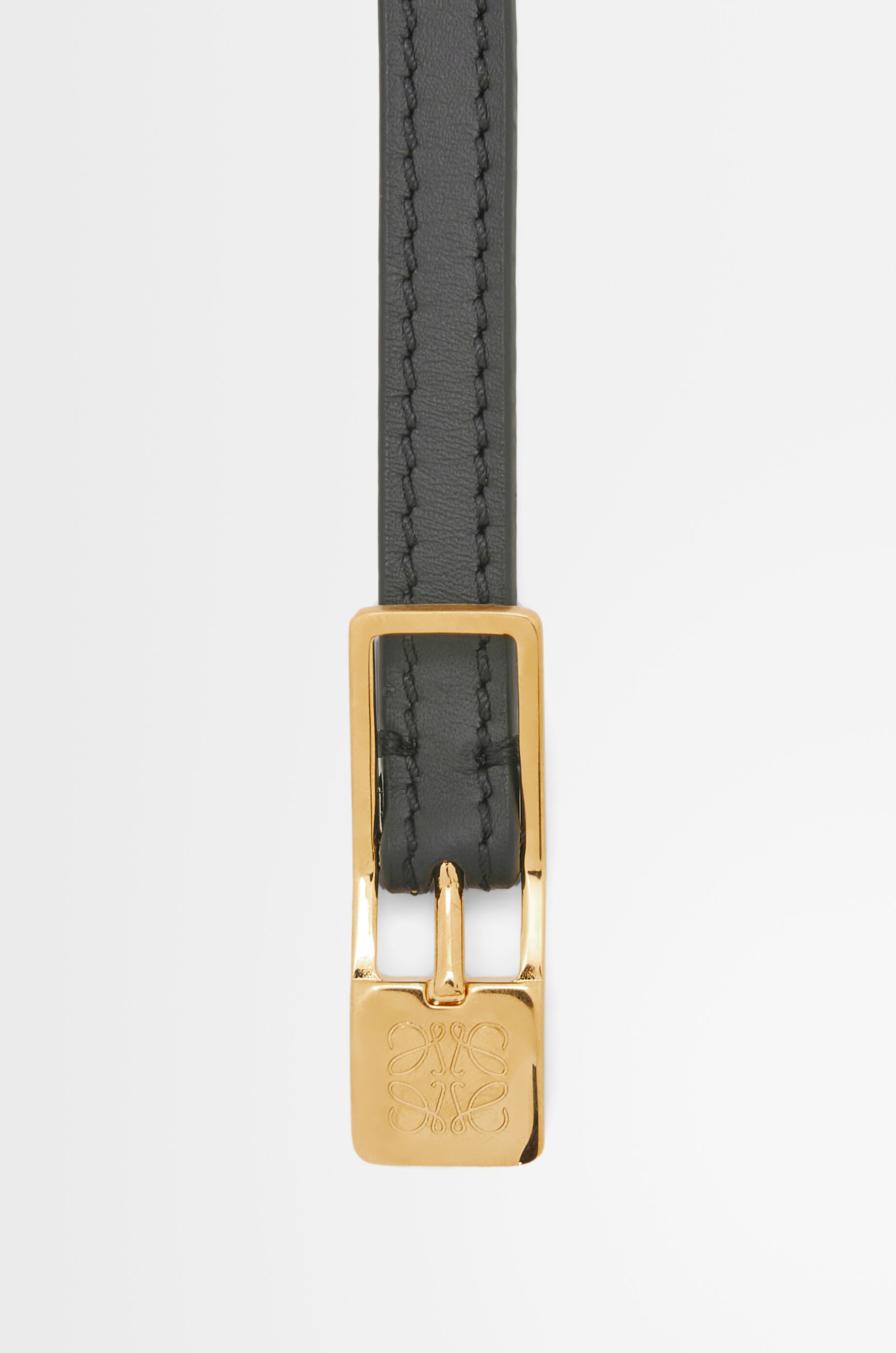 Amazona padlock belt in smooth calfskin Black/Gold - LOEWE