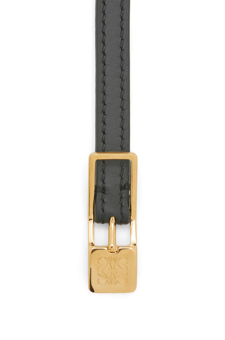 LOEWE Amazona padlock belt in smooth calfskin Black/Gold