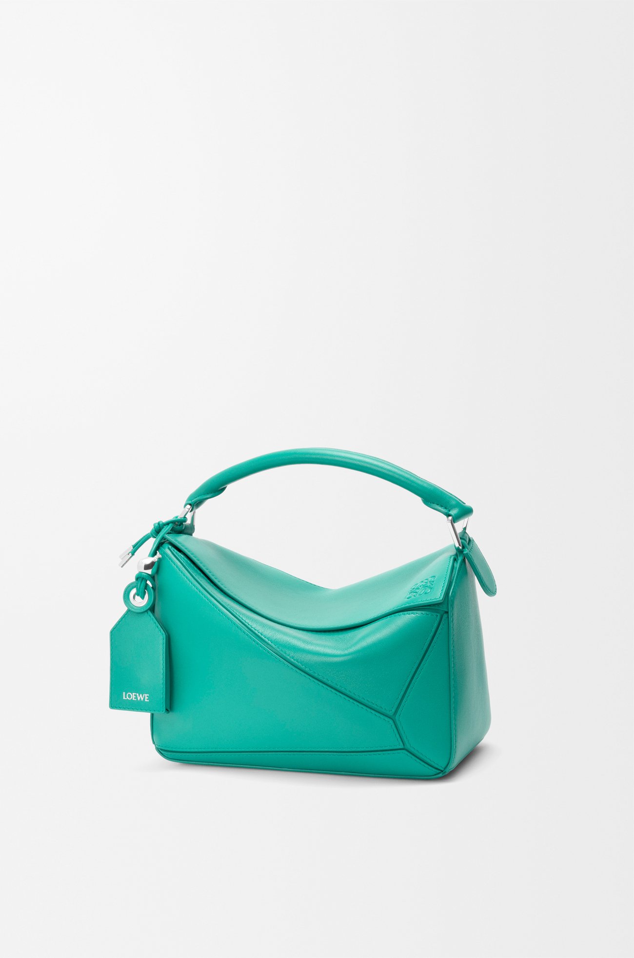 LOEWE Bolso Featherlight Puzzle pequeño en piel napa de cordero Aguamarina plp_rd