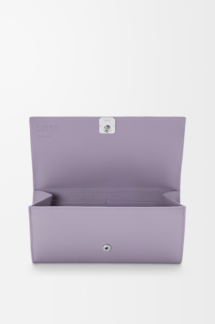 LOEWE 애너그램 컨티넨탈 지갑 - 페블 그레인 카프스킨 더티 모브