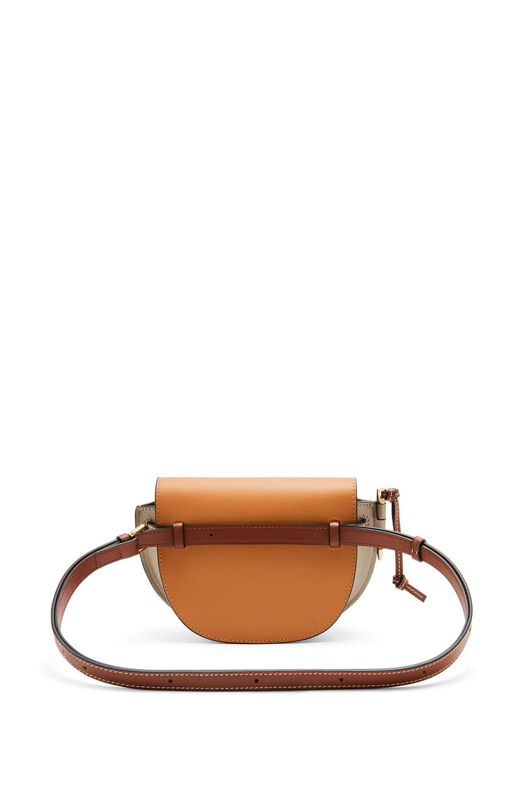 LOEWE Mini Gate Dual bag in soft calfskin Amber/Light Grey/Rust Colour