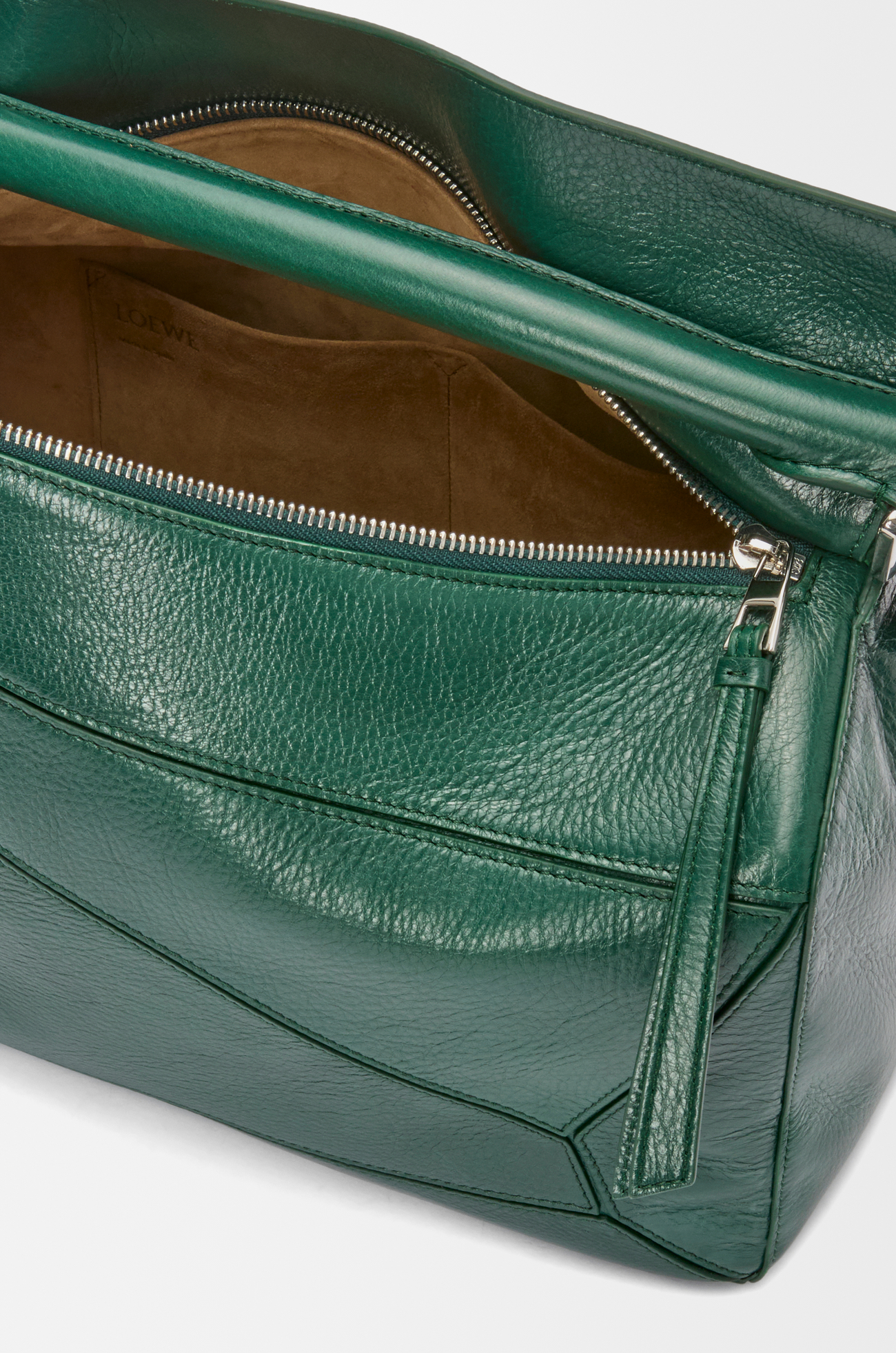 LOEWE Large Puzzle bag in deerskin Evergreen