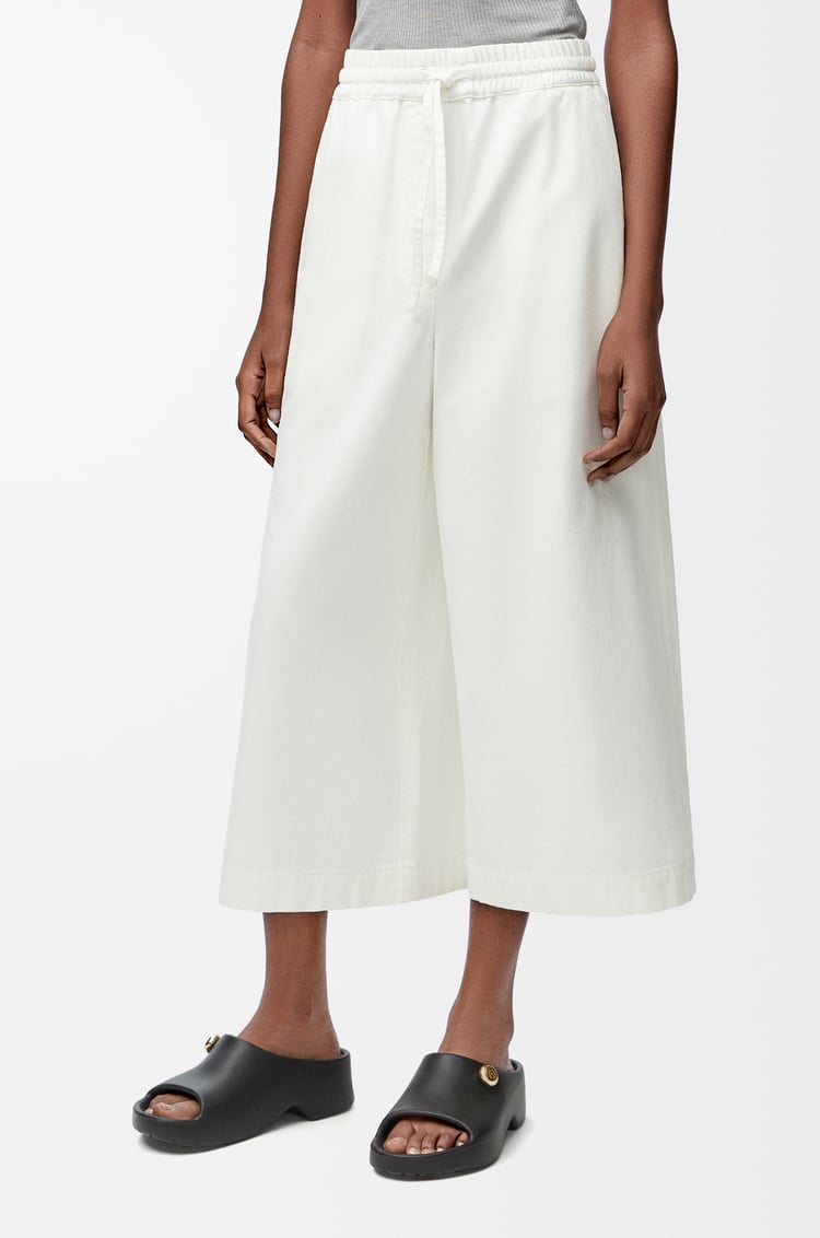 LOEWE Pantalón cropped en denim Blanco