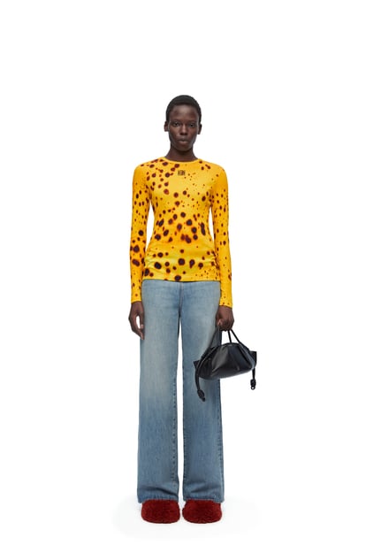 LOEWE Long sleeve top in cotton Yellow Gold/Multicolor plp_rd