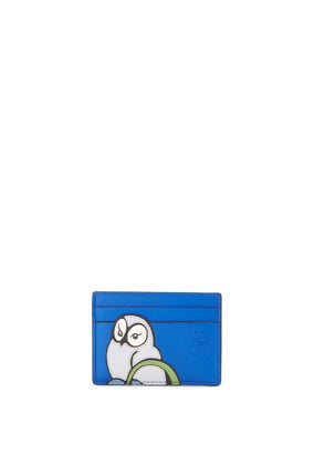 LOEWE Owl plain cardholder in classic calfskin Royal Blue plp_rd