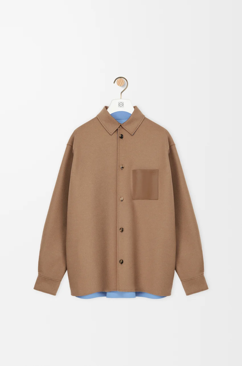 Overshirt in virgin wool and cashmere