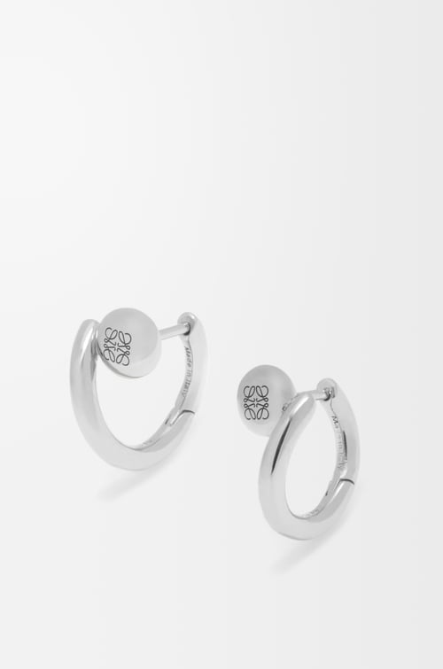 LOEWE Anagram Pebble mini hoop earrings in sterling silver Silver plp_rd