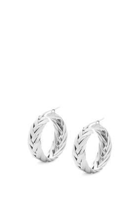 LOEWE Braided hoop earrings in sterling silver Silver
