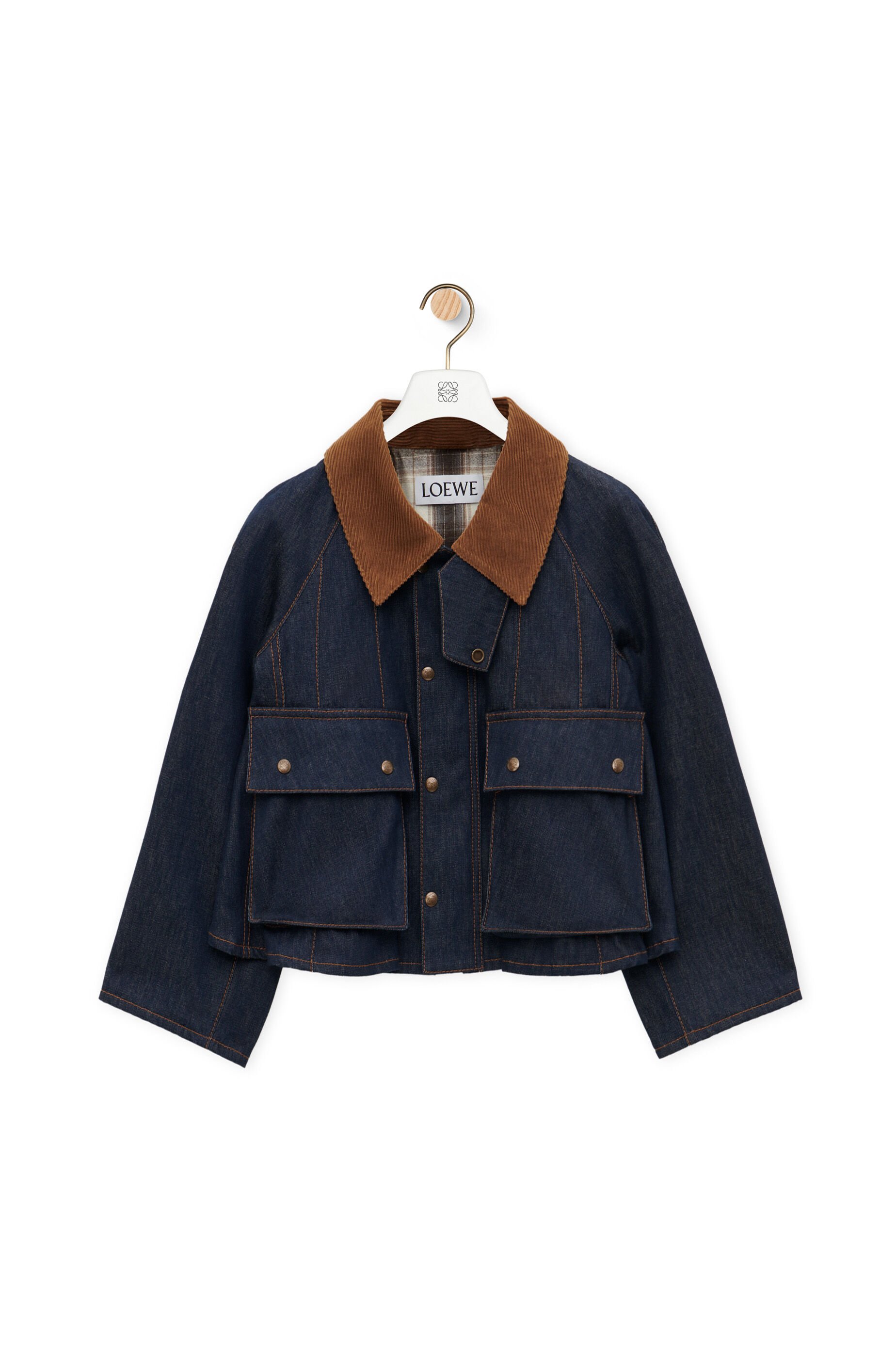 Loewe cropped denim jacket new arrivals
