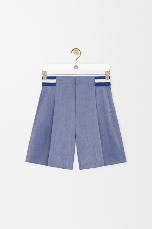 LOEWE 羊毛短裤 蓝色